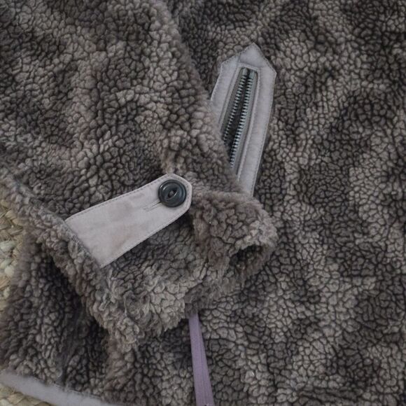 Patagonia Women's Medium Divided Sky Sherpa Fleece Jacket Full Zip Geo Pumice - Picture 3 of 8